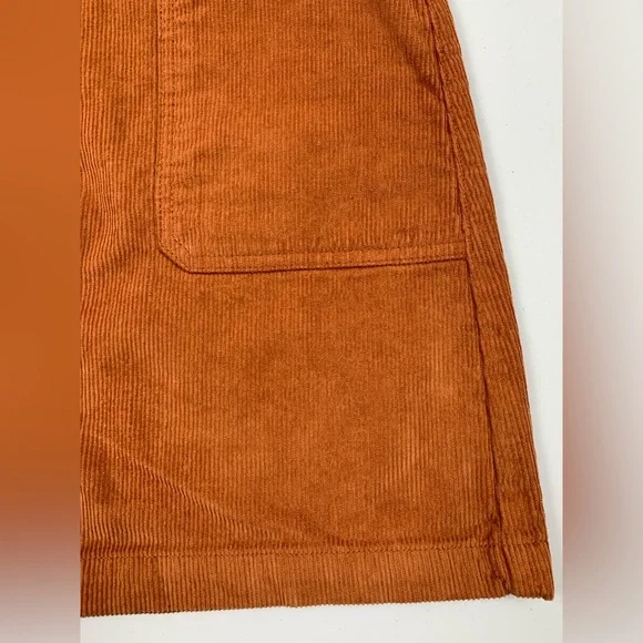 Kensie Corduroy Button Front Mini Skirt Ginger Biscuit NWT 8 - Picture 3 of 13